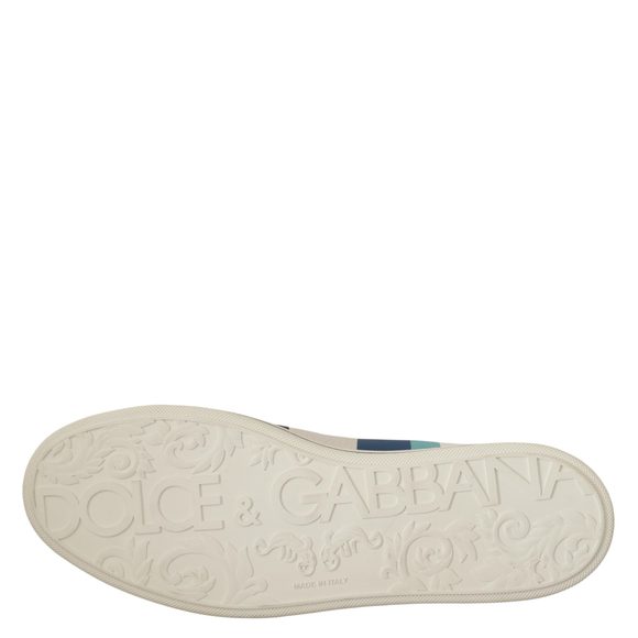 Dolce & Gabbana Blue White Leather High Top Sneakers - Picture 5 of 6